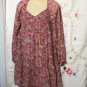 Babydoll floral dress size L NWT